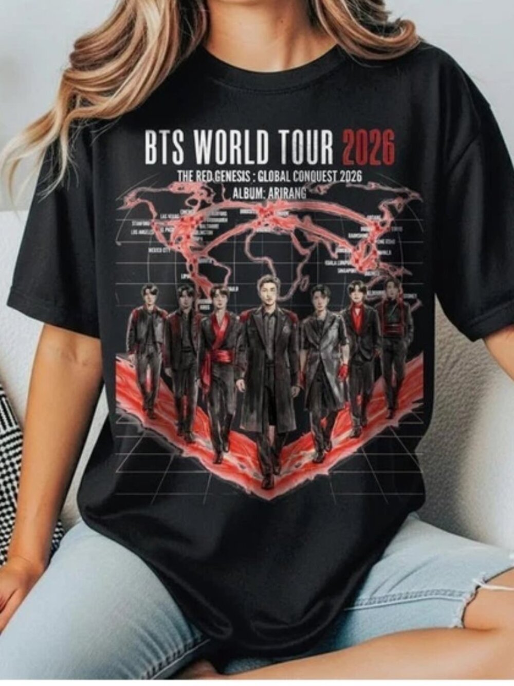 BTS World Tour 2026 T-Shirt - Unisex Cotton Tee - K-Pop Fan Graphic Gift 251